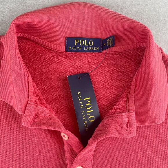 Ralph Lauren Polo Shirt Mens M Classic Red Long Sleeve Embroidered Pony Preppy - Picture 3 of 7